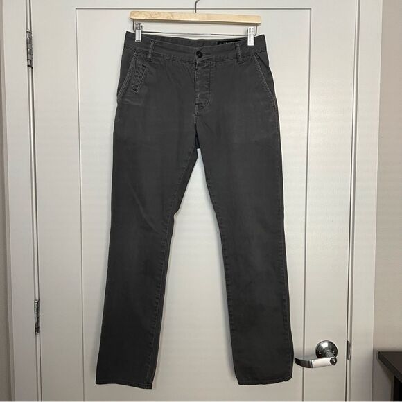 AllSaints Pants Mens Size W 30 Gray Stove Fit Chino Button Fly Straight - Picture 1 of 14
